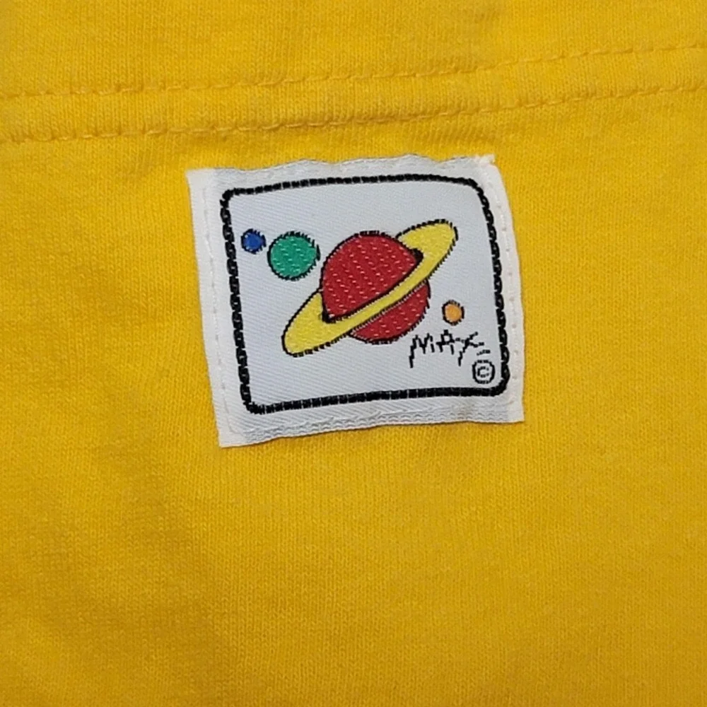 Vintage Peter Max Sweat Pants Mens Medium Yellow Neo Max Art 1980s USA